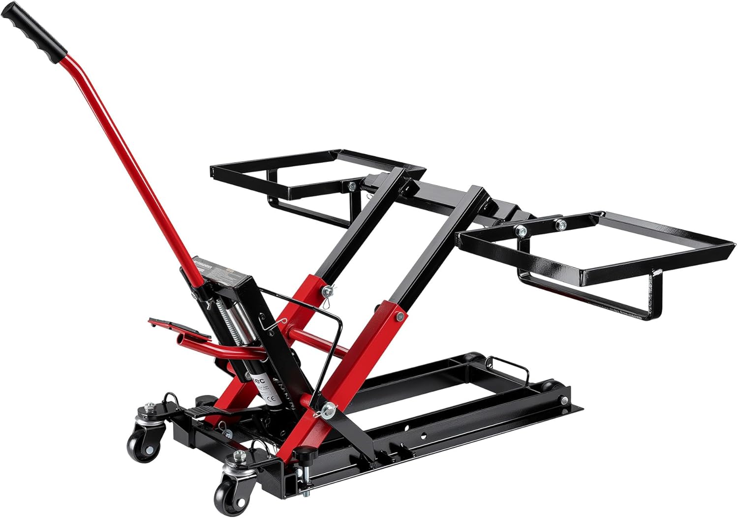 Cric hydraulique 3 en 1 – Capacité Max - 300 kg – Hauteur de Levage Max - 530 mm – pour Motos, quads et tracteurs à Gazon – Support de Levage, Pont élévateur 4 Roues