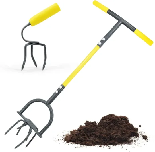 Jardineer Ensemble de motoculteurs de jardin torsadés avec petite pince de jardin, motoculteur manuel robuste et outil de jardinage manuel