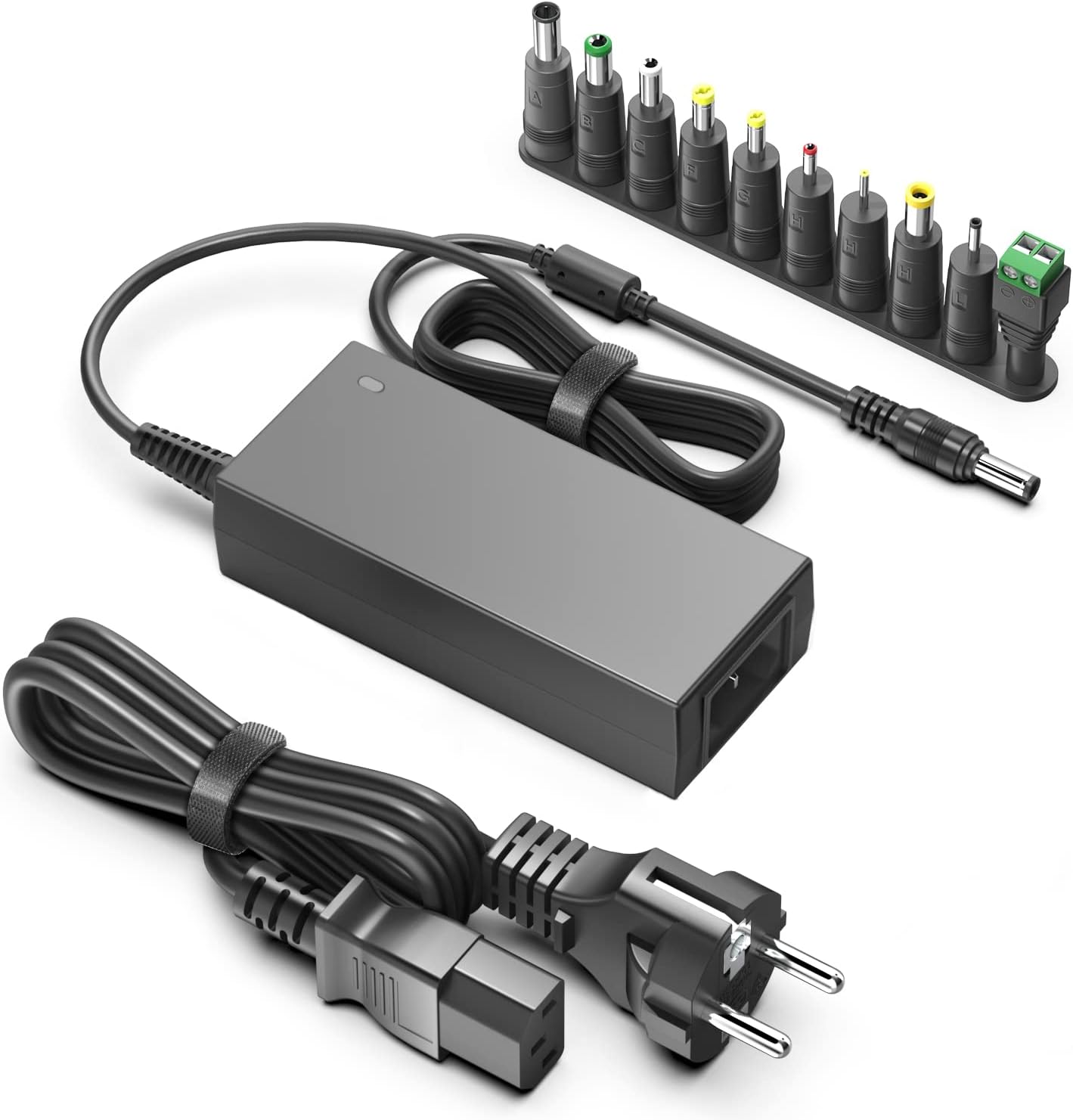 Alimentation Adaptateur d'alimentation 12V 5A, Chargeur Universel 12v, Secteur AC/DC 100-240v 50/60hz, 60W pour Bandes Lumineuses LED, moniteurs LCD, téléviseurs avec 10 adaptateurs de Prise DC