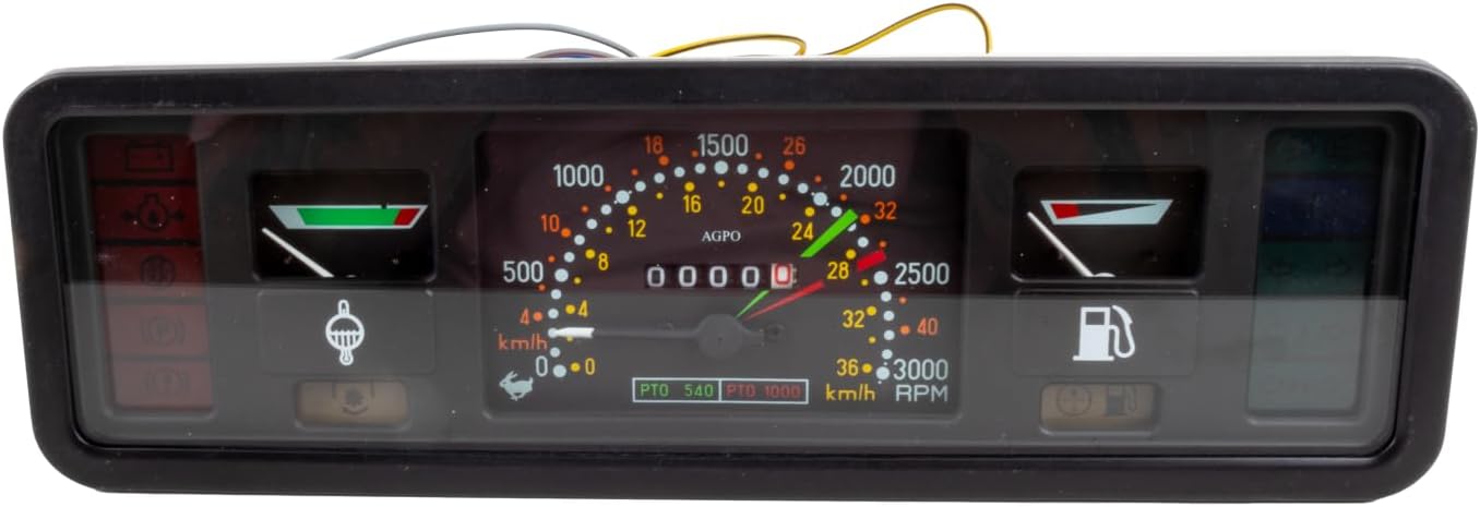 Tableau de bord Ama Tractor pour Fiat et Ford : Tableau de bord complet avec compteur de vitesse, jauge de carburant et voyants d'avertissement