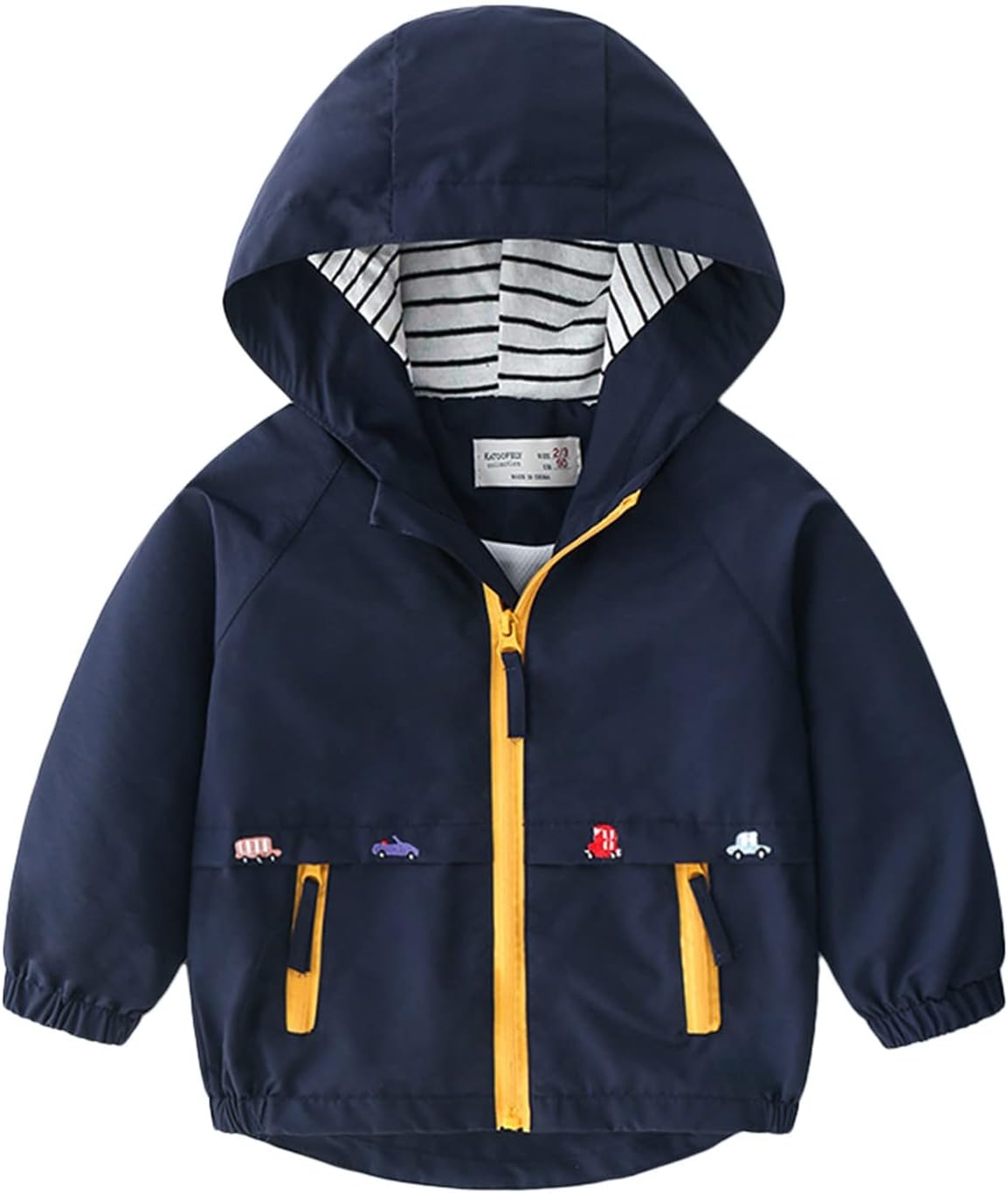 Bébé Garçon Veste à Capuche, Enfant Poche Zippée Automne Blousons Manteau 4-5 ans Bleu Marine2