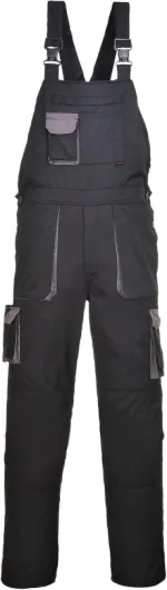 TX12 Salopette de Travail à Bretelles Contrastées Texo Homme M Noir