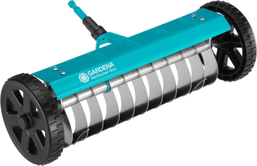 Scarificateur sur Roues Combisystem, Petit modèle, de Gardena : scarificateur à Main pour enlever la Mousse, Largeur de Travail de 32 cm, Roues Robustes pour faciliter Le Travail (3395-88) Scarificateur sur roues (32 cm) Unique