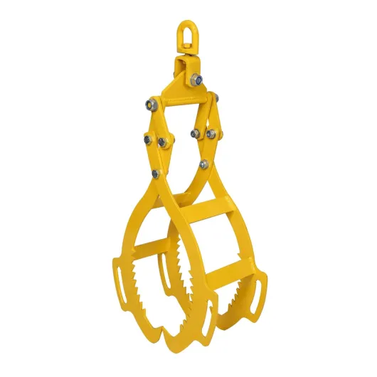 Grappin forestier pour Troncs – Ouverture max - 600 mm – Force max - 800 kg – Outil pince de levage avec 4 Mandrins de serrage – Griffe Pince forestière pour grumes, débardage jusqu'à 600 mm, 800 kg Jaune