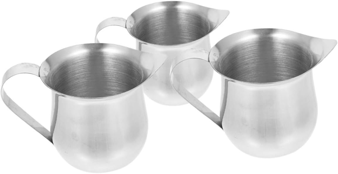 Générique 3 Pièces tasse à lait en acier inoxydable tasse à café couverture d'échelle échelle mousseur à lait taxes par cappuccino tasse de mousse de lait pichet crémier en acier inoxydable