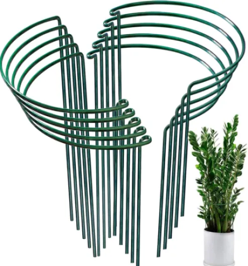 Lot de 10 Piquets de Soutien pour Plantes de Jardin, Support de Plantes de Jardin Demi-Rond pour Tomate, Pivoines, Hortensia, Vigne, Plantes Grimpantes Fleur Intérieur Extérieur (25x40cm)