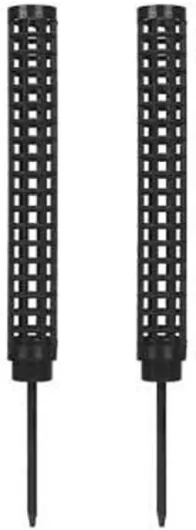 Lot de 2 piquets en mousse en plastique (noir et vert) pour plantes grimpantes d'intérieur et de jardin, fleurs fixes, piquets de vigne et pour , 24 cm x 3,5 cm (noir)