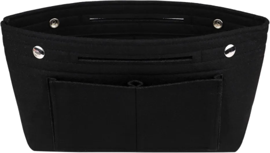 Sac à Main Organiseur Feutre Tissu Sac à Main Sac dans l'organisateur Cosmétique Sac de Rangement pour Femme Filles Noir