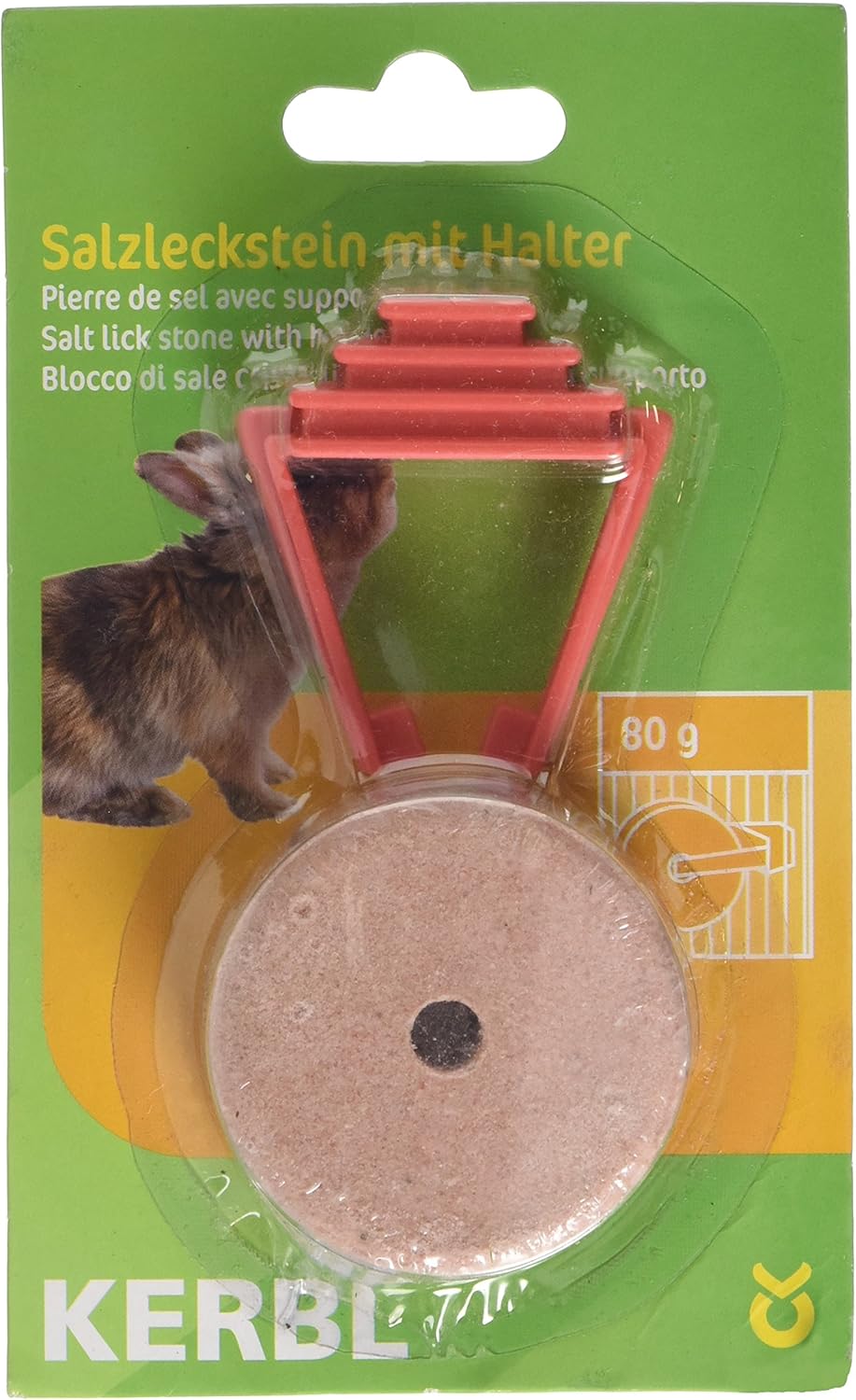 Kerbl Petits Animaux Sel à Lécher avec Support 80 g Lot de 2 2 unité (Lot de 1)