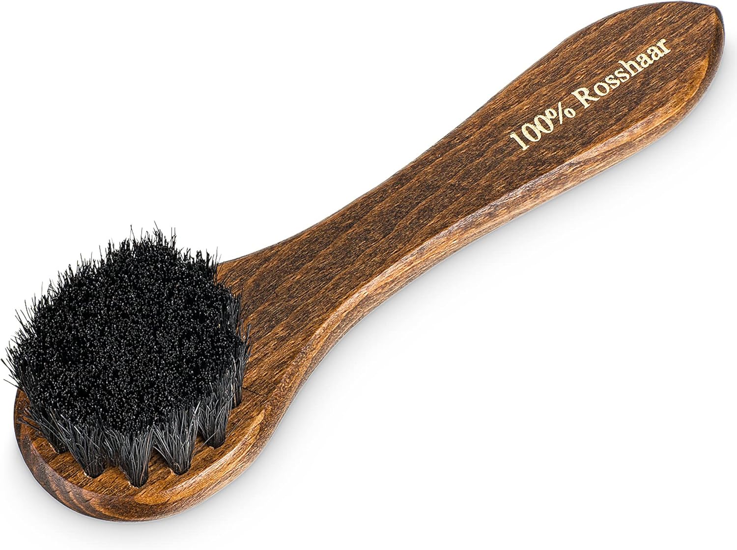 Brosse Palot en CRIN de Cheval Noir Rond - Optimale Application de Cirage pour Chaussures en Cuir