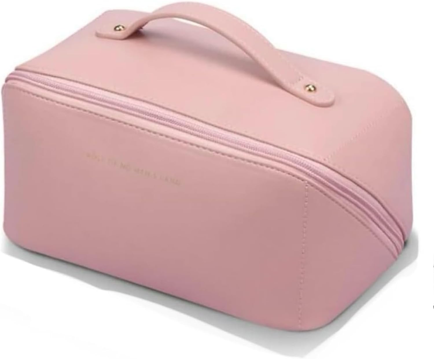 Trousse de Toilette Pochette Organisateur Maquillage cosmétiques parfums Vanity Case Sac de Voyage Accessoire de beauté Rangement Salle de Bains Simili Cuir PU étanche Waterproof Rose