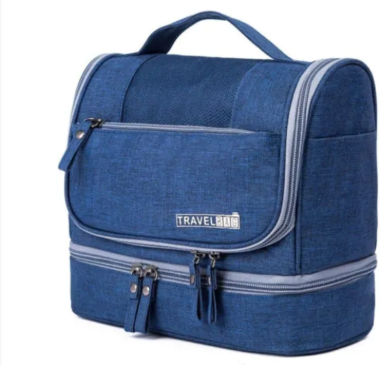 Trousse de Toilette de Voyage, Grand kit de Rangement pour Organisateur de cosmétiques imperméable, Trousse de Toilette compacte, idéale pour Les Hommes et Les Femmes (Bleu)