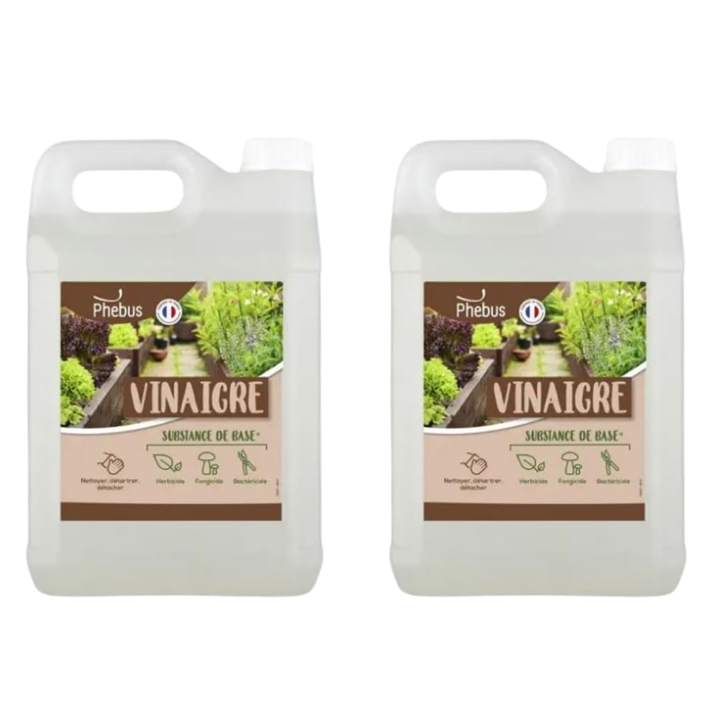 DSTOCK60-2 BIDONS 5 L DESHERBANT NATUREL AU VINAIGRE BLANC (PHEBUS PRODUIT D’ORIGINE GARANTIE) HERBICIDE, FONGICIDE, BACTERICIDE - DESHERBANT JARDIN