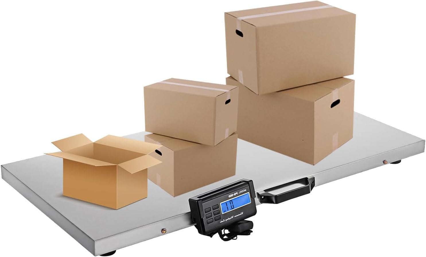 Balance numérique de 440 LB pour Animaux de Compagnie et bétail, Plate-Forme étanche en Acier Inoxydable, pesée Polyvalente pour Chiens, chèvres et Plus Encore, écran LCD rétroéclairé,