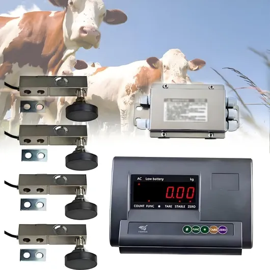 Kit de Balance pour bétail de Haute précision, Plate-Forme de pesée à Cellule de Charge, Charge maximale 5 000 kg, pour bovins, chèvres, porcs, Chevaux, Moutons