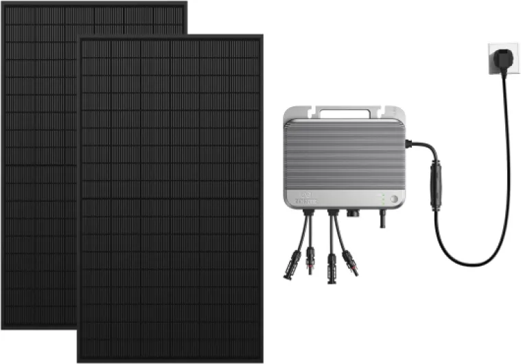 Zendure SolarFlow 800 - Micro-onduleur Hybride Intelligent 1200W MPPT, Rendement énergétique de 96%, Puissance AC bidirectionnelle de 800 W, avec Panneau Solaire Bi-facial 1118W (Installation Facile) 1118 W & SF800