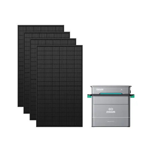 Zendure Solarflow Hyper 2000 avec AB2000X 1920Wh, Centrale Électrique de Balcon avec Entrée Solaire 1800W, HUB Intégré(Unité de Contrôle Intelligente) et Micro Onduleur, Biface Panneau Solaire 1720W Hyper 2000 + 1*AB2000X + 4*Bifacial Panel 430W