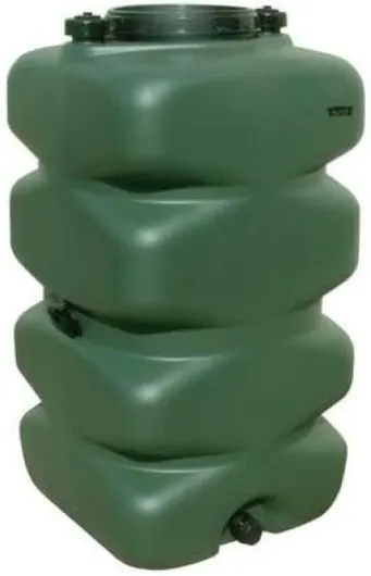 Réservoir d'eau potable 750 litres (modulaire) - Récipient de stockage d'eau rond - Cisterne rectangulaire verte en Polyéthylène haute densité (PE-HD)