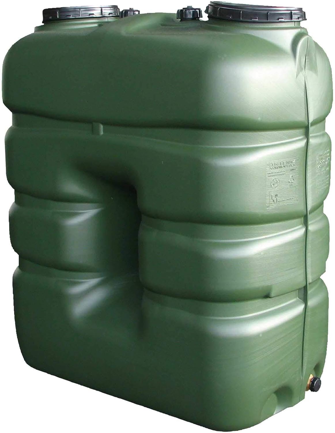 Citerne d'eau potable rectangulaire 2000 litres, Vert, Polyéthylène haute densité (PE-HD), Réservoir d'eau potable 2000 litres (rectangulaire)