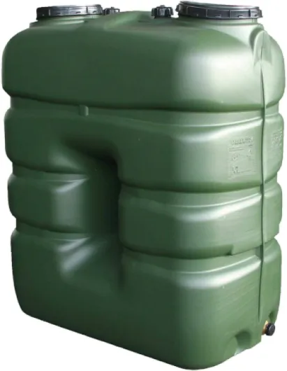 Citerne d'eau potable rectangulaire 2000 litres, Vert, Polyéthylène haute densité (PE-HD), Réservoir d'eau potable 2000 litres (rectangulaire)