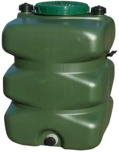 Citerne d'eau potable rectangulaire de 500 litres en Polyéthylène haute densité (PE-HD) Vert