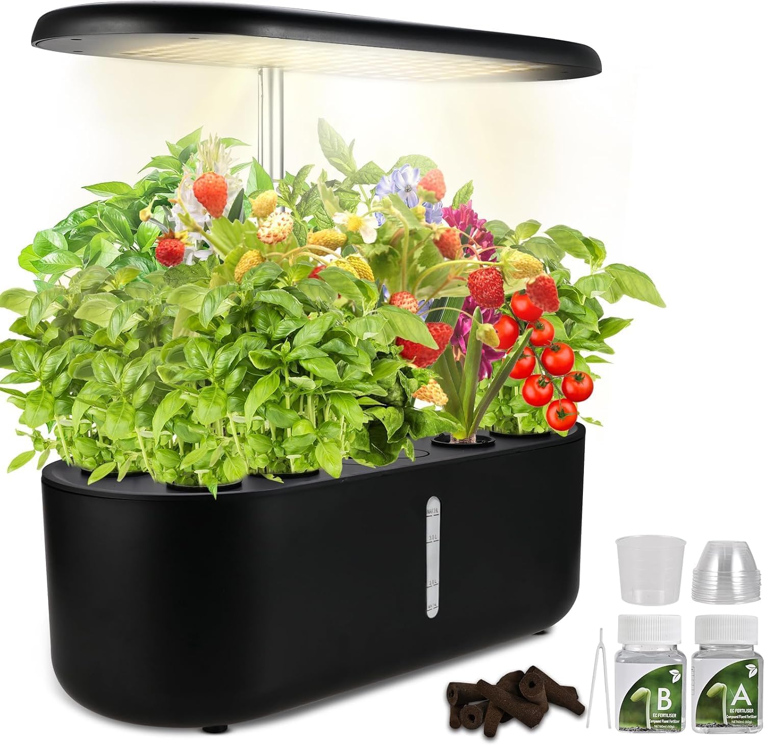 Potager Interieur Hydroponique 10 Pods Jardin Interieur avec LED Grow Light 3 Modes de Croissance Intelligents Kit Complet de Cultures Hydroponiques (Système de Culture Hydroponique)