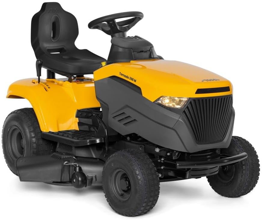 Tornado 398 M Tondeuse autoportée 98 cm - Moteur STIGA 414 CC St 400 - éjection latérale avec obturateur Mulching Inclus - Transmission mécanique - kit Mulching Inclus.