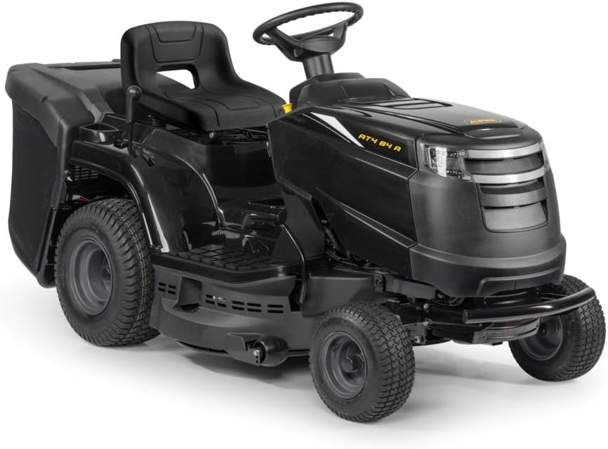 AT4 84 A Tracteur de pelouse à Essence - Moteur 352 cm³, Largeur de Coupe 84 cm, 7 hauteurs de Coupe, Surfaces jusqu'à 3 000 m^(2), Sac de ramassage 200 L, éclairage LED.
