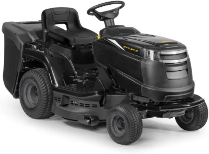 AT4 84 A Tracteur de pelouse à Essence - Moteur 352 cm³, Largeur de Coupe 84 cm, 7 hauteurs de Coupe, Surfaces jusqu'à 3 000 m^(2), Sac de ramassage 200 L, éclairage LED.