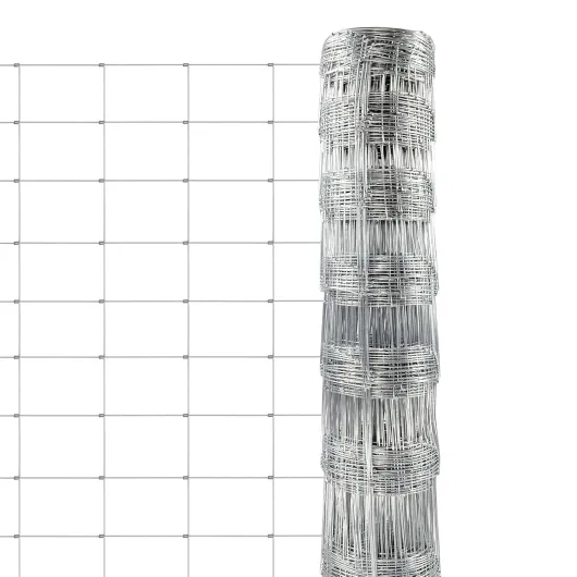 Grillage Clôture forestière - Clôture pour Animaux - Grillage à Gibier Mouton Chèvre Chien Poussins poules - Treillis volière galvanisé - Maille nouée (H100 cm x L50 m) H1 m x L50 m