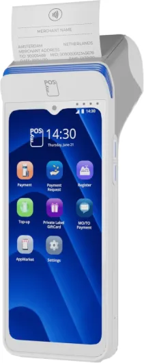 Ultra Terminal de paiement mobile avec imprimante ultra-rapide │ Batterie endurante │ Versement instantané des fonds │ Sans frais mensuels │ Tous les modes de paiement acceptés │ 4G/Wi-Fi