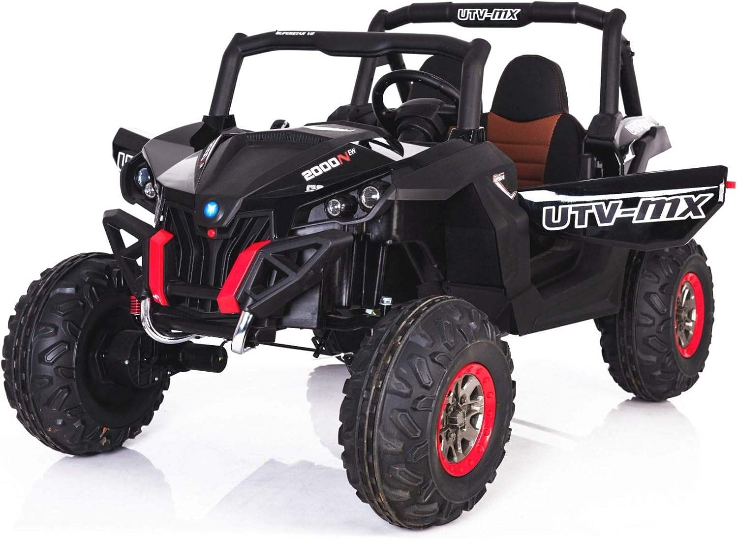 Beneo Motors 4x4 Voiture électrique Enfants Buggy 24V 2 Places Neuf RSX, Noir, véhicule électrique avec télécommande 2.4Ghz pour 3-8 Ans, Batterie Lithium, 4x45W, MP3/USB/AUX, LED Avant et arrière