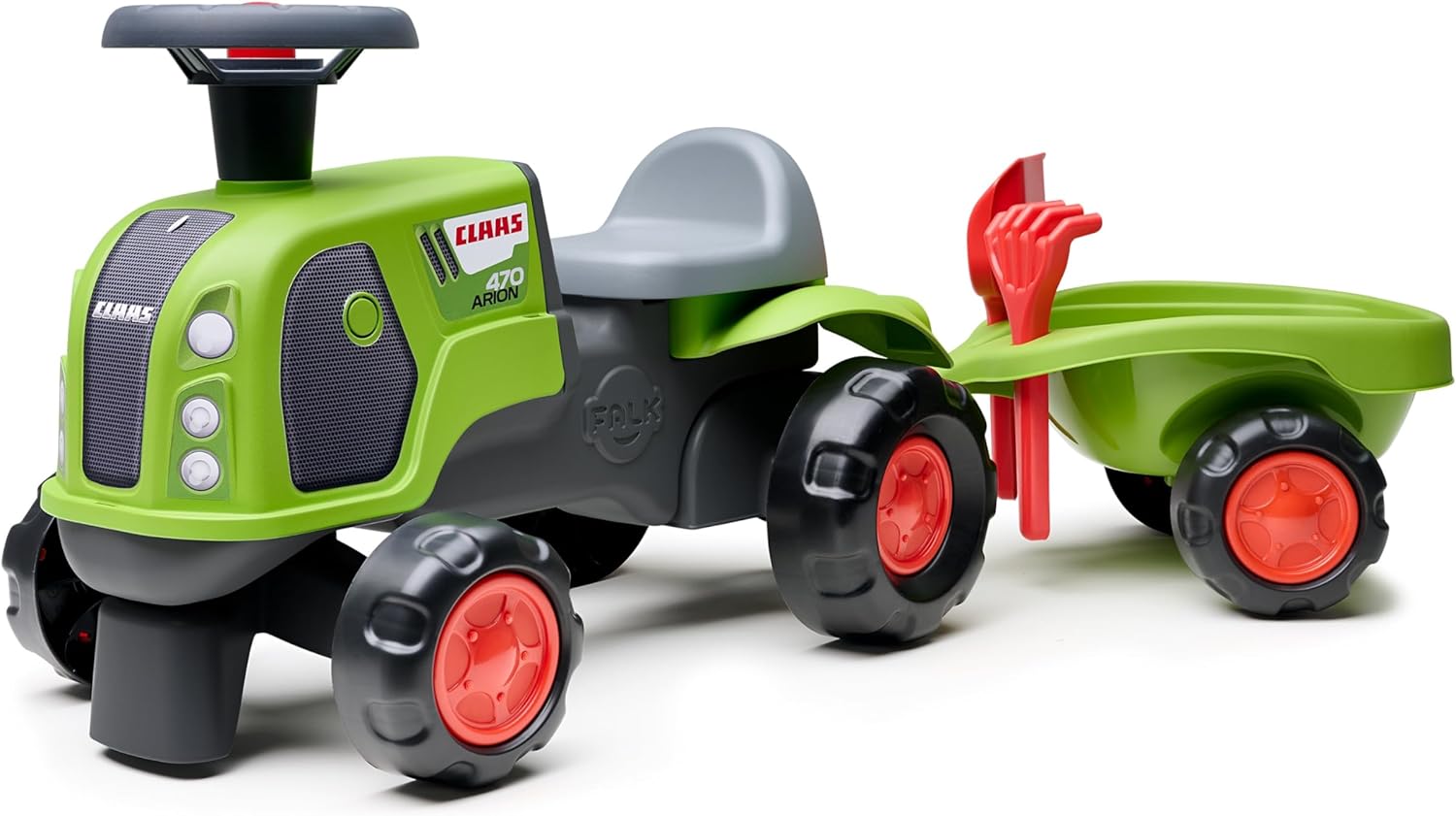 Porteur Tracteur Claas - avec remorque - Dès 12 Mois - 90% de Plastique recyclé - Fabriqué en France - 312C, Vert