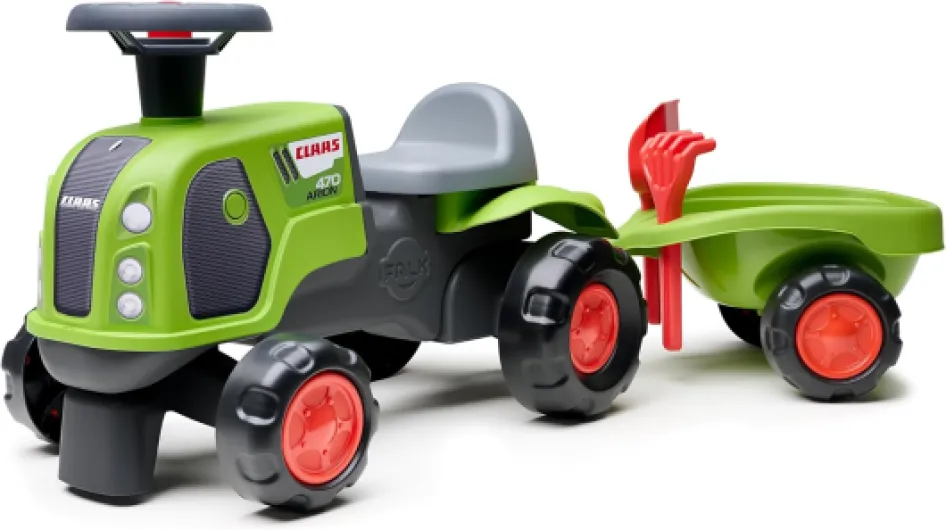 Porteur Tracteur Claas - avec remorque - Dès 12 Mois - 90% de Plastique recyclé - Fabriqué en France - 312C, Vert