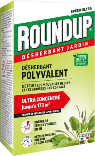 Désherbant Jardin Action 2 en 1 Polyvalent 400 ml - Elimine mauvaises herbes et mousses par contact