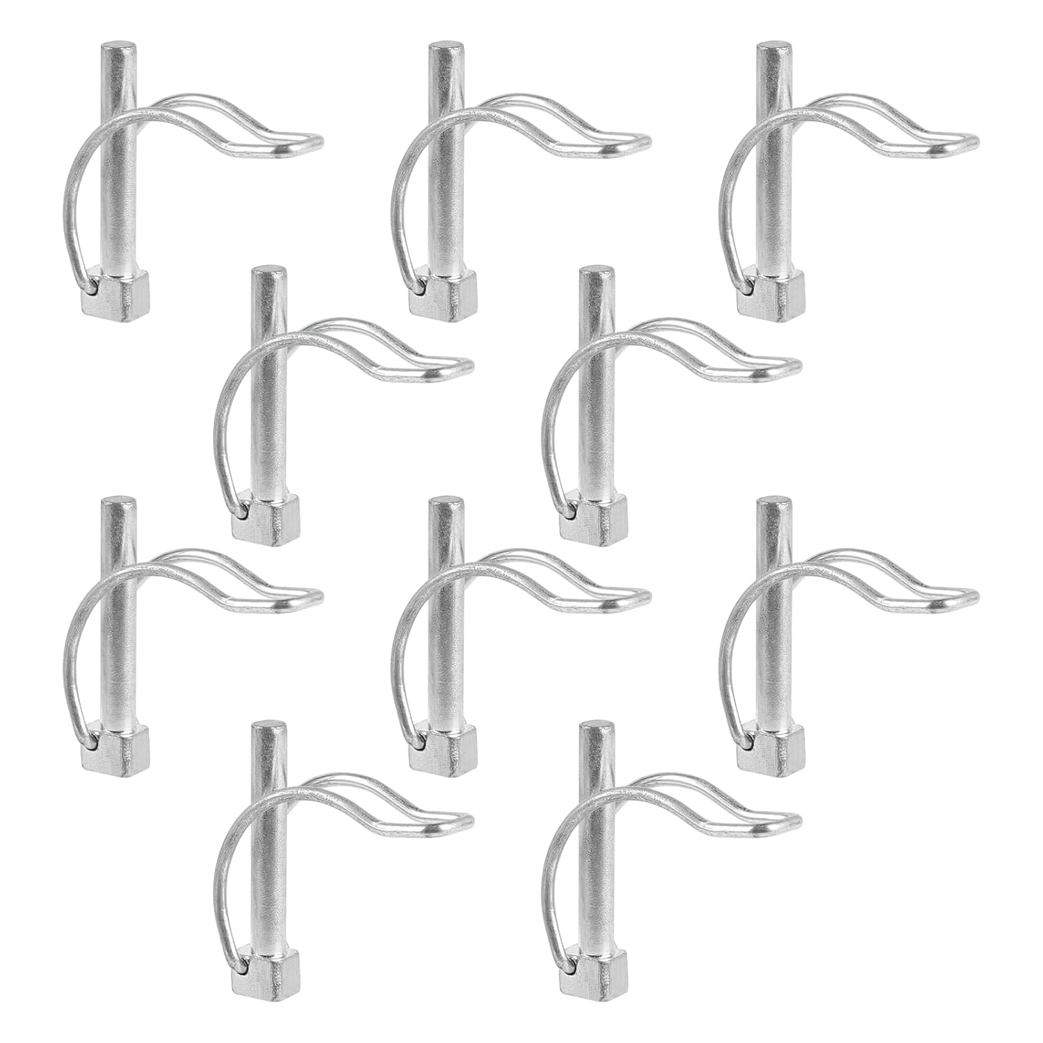 10 Pièces Goupille de Verrouillage Forme D 8*50mm pour Echafaudage, Goupille Motoculteur Acier au Carbone Galvanisé, Goupille Forme D Portable, Bien Démonté 10x 8*50mm