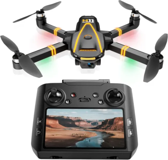 H11 GPS Drones avec Caméra Professionnel 4K pour Adultes (Radiocommande avec Écran) RC Drones FPV Pliable avec Moteur sans Balais, QuickShots, Longue durée de vol, Moins de 249g, C0