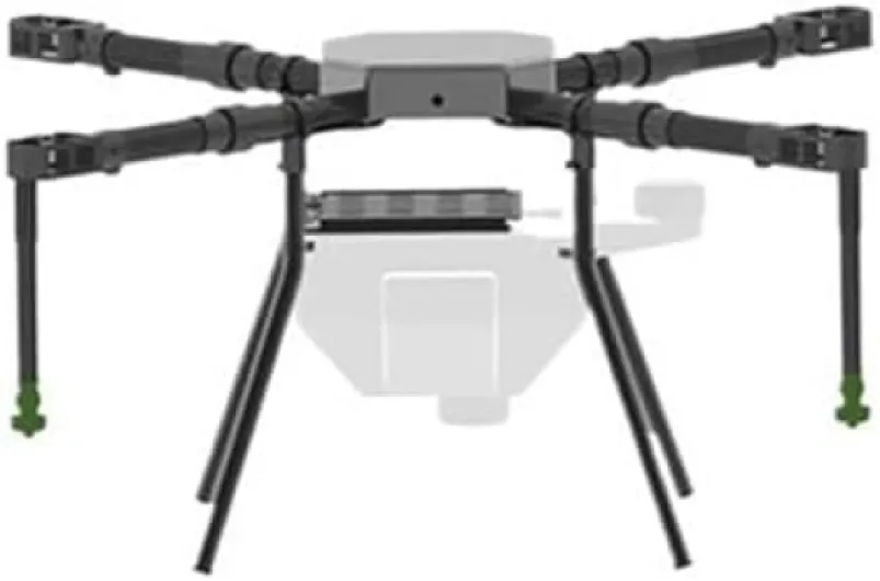 Drone de pulvérisation agricole X1100 6L – Drone Pliable Quadruple d'une capacité de 6 kg for la Fumigation et la pulvérisation des Cultures Frame with gimbals