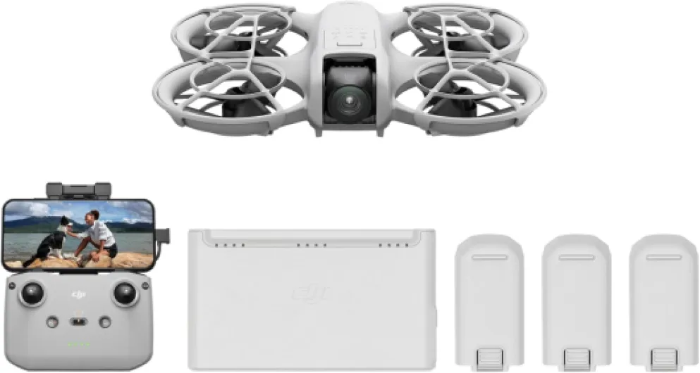 Bundle Fly More DJI Neo, Mini Drone avec Caméra 4K UHD pour Adultes, Drone Suiveur qui Vole Seul de 135 g, Décollage du Creux de la Main, Suivi de Sujet, QuickShots, avec RC-N3 et 3 Batteries Bundle Fly More DJI Neo (3 batteries, RC-N3)