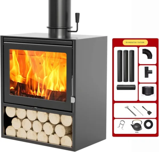 Poêle à Bois en Fonte, Poêle à Bois Robuste, Nouveau Poêle à Bois D'intérieur, Poêle De Chauffage, Cheminée pour Chauffer Les Pièces, avec Fenêtre en Verre Céramique(Size:85x60x49cm)