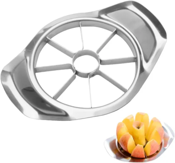 1 coupe-pommes et fruits en acier inoxydable, un outil qui permet de trancher et d'évider les pommes, les poires, les pêches et autres fruits.