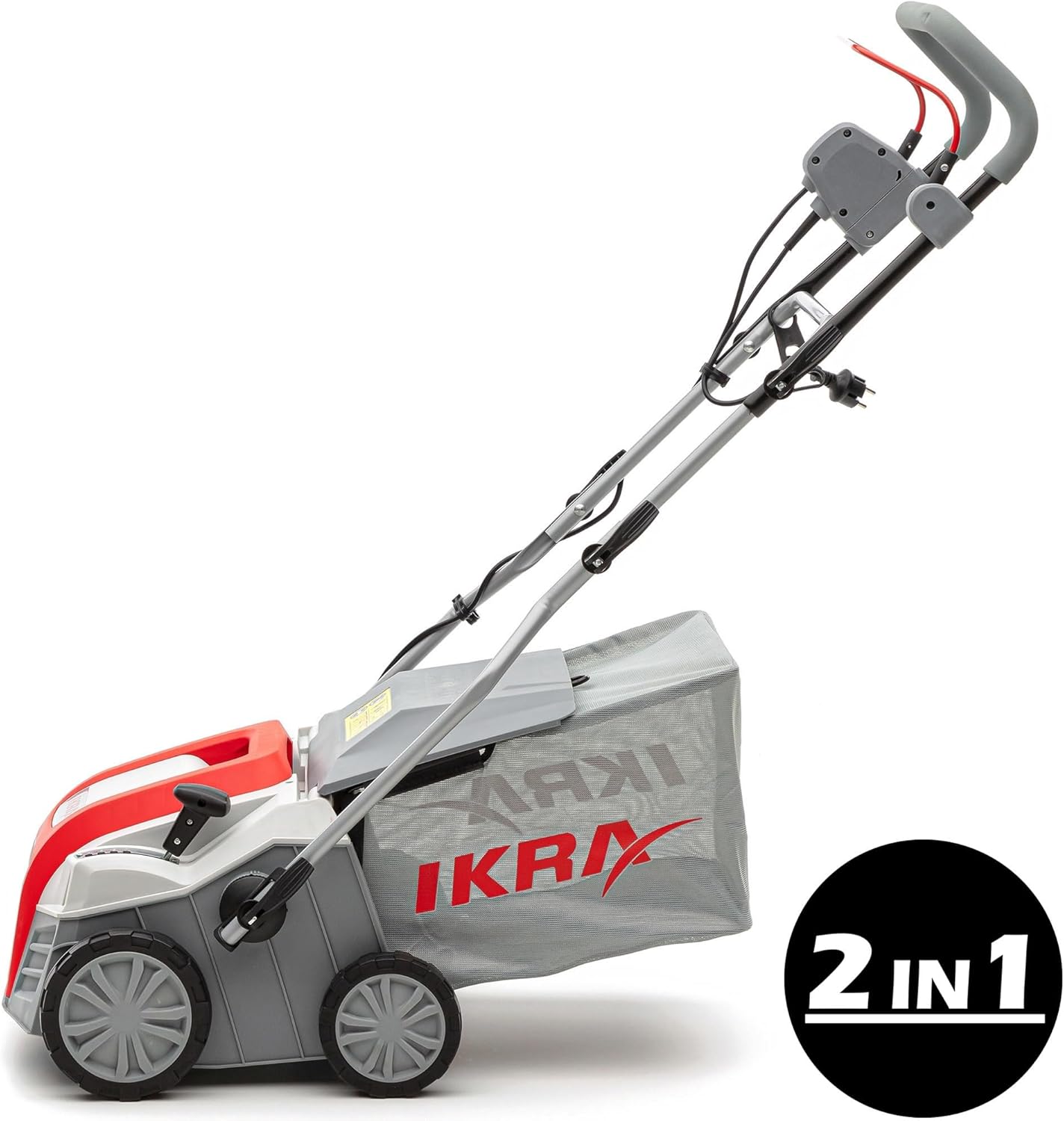 IKRA scarificateur aérateur électrique IEVL 1840, largeur de travail 40cm, puissance 1.800 watts, Gris/Rouge Unique