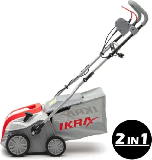 IKRA scarificateur aérateur électrique IEVL 1840, largeur de travail 40cm, puissance 1.800 watts, Gris/Rouge Unique