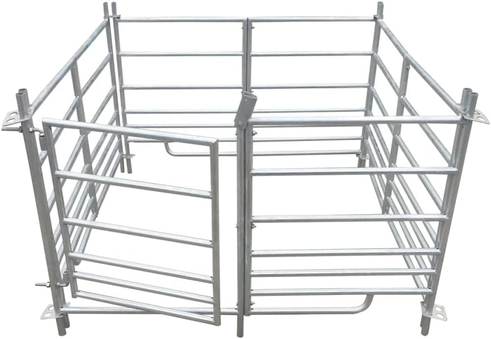 Agriculture-Parc à moutons 4 panneaux en acier galvanisé 137 x 137 x 92 cm - Business & Industrial