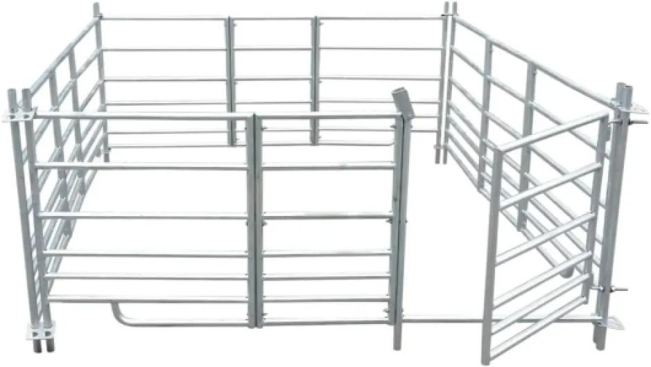 Animal Husbandry Parc à moutons 4 panneaux en acier galvanisé 183 x 183 x 92 cm