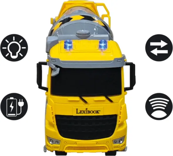 , Crosslander® Pro, RC Bétonnière, Camion toupie télécommandé, Effets Lumineux, réservoir Rotatif à 360°, Rechargeable, RCP15 RC Cement Mixer