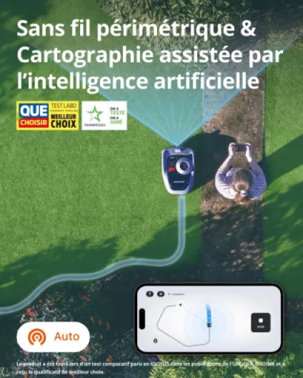 Segway Navimow i105E Robot Tondeuse sans Fil périphérique, Recommandé 500 m², Max - 600 m², RTK+Vision Tondeuse Robot Gazon, IA cartographie Automatique, Limite virtuelle, Gestion multizone