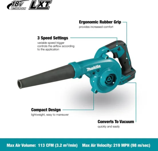 Aspirateur souffleur de Feuilles 18V LXT (Machine Seule) - MAKITA DUB185Z Unique
