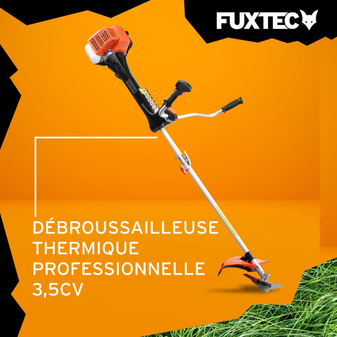 Débroussailleuse Thermique Professionnelle FX-PS162 62 cm3 3,5CV Système Anti Vibration - 2 en 1 Coupe-Bordure avec Tête de Coupe Double Fil et Lame 3 Dents Modèle Conçu pour Les Pros 62 cc