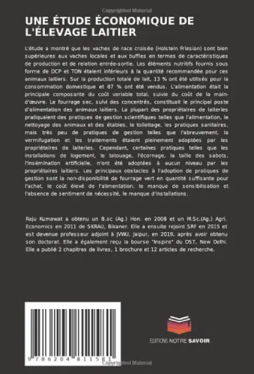 UNE ÉTUDE ÉCONOMIQUE DE L'ÉLEVAGE LAITIER